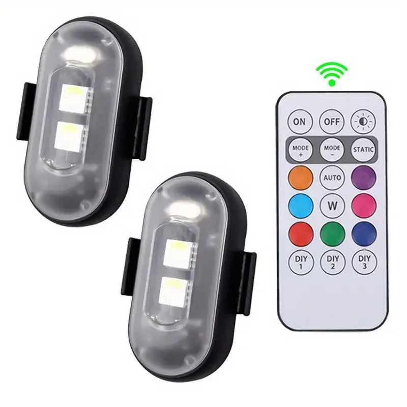 Anti-collision RGB strobe light with remote control